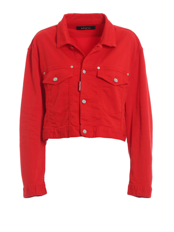 DSQUARED2: Jeansjacken - Jeansjacke - Rot