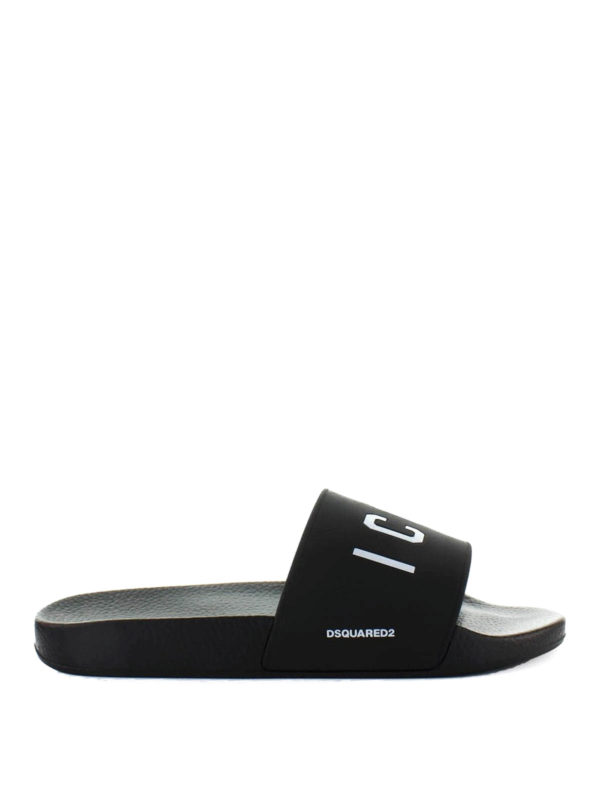 DSQUARED2: Zehentrenner - Sandalen - Schwarz
