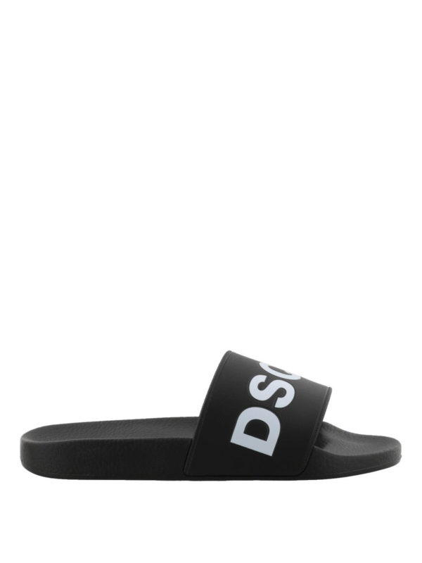 DSQUARED2: flip flops - Logo pool slide flip flops