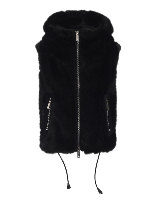 DSQUARED2: Pelz und Shearling - Pelz - Schwarz