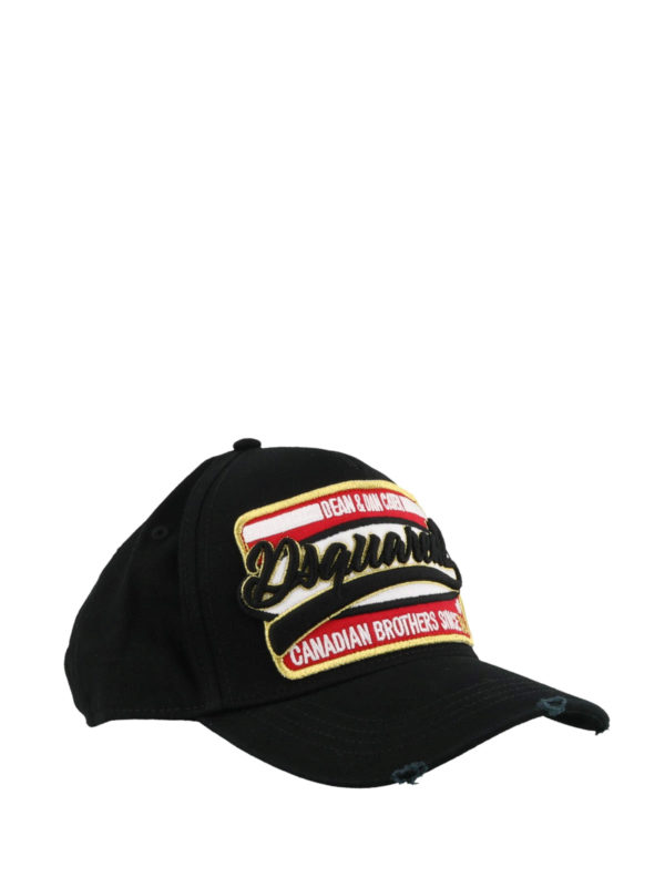 DSQUARED2: hats & caps - Canadian Brothers black baseball cap