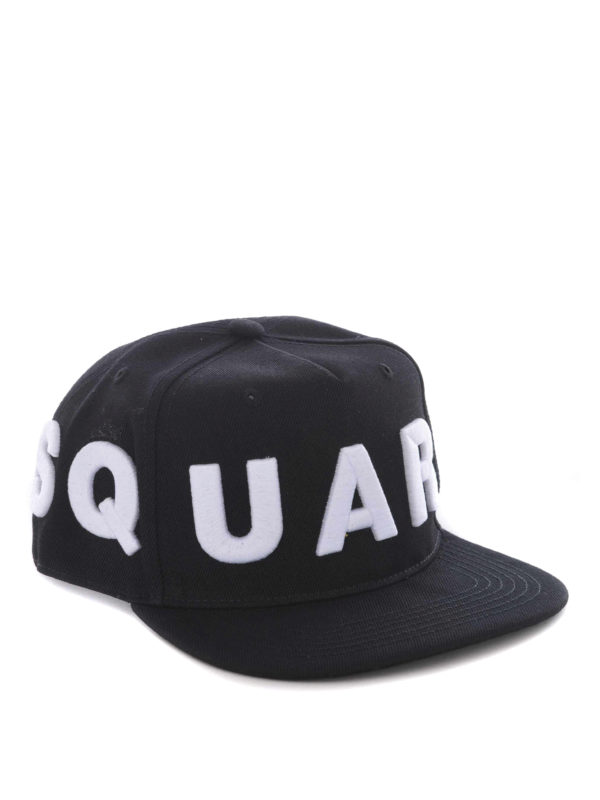 DSQUARED2: hats & caps - D2 black baseball cap