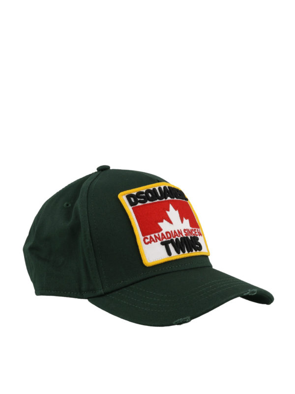 DSQUARED2: hats & caps - Dean & Dan green baseball cap
