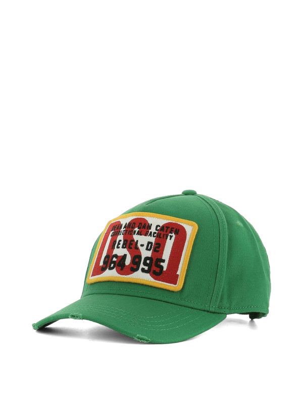 DSQUARED2: hats & caps - DSQ green baseball cap