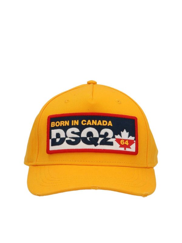 DSQUARED2: hats & caps - DSQ2 cap in yellow