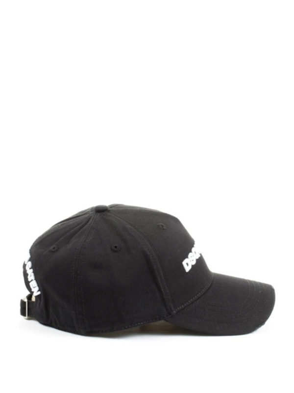 DSQUARED2: hats & caps - Logo embroidery black baseball cap