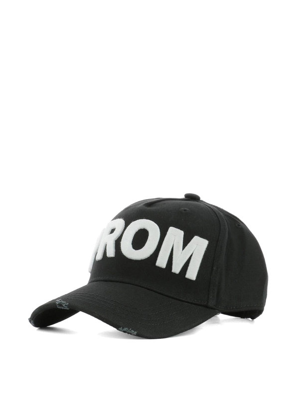 DSQUARED2: hats & caps - Prom black baseball cap