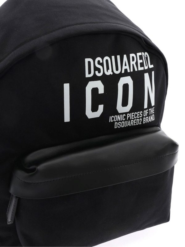 Dsquared2 Icon backpack in black shop online: DSQUARED2