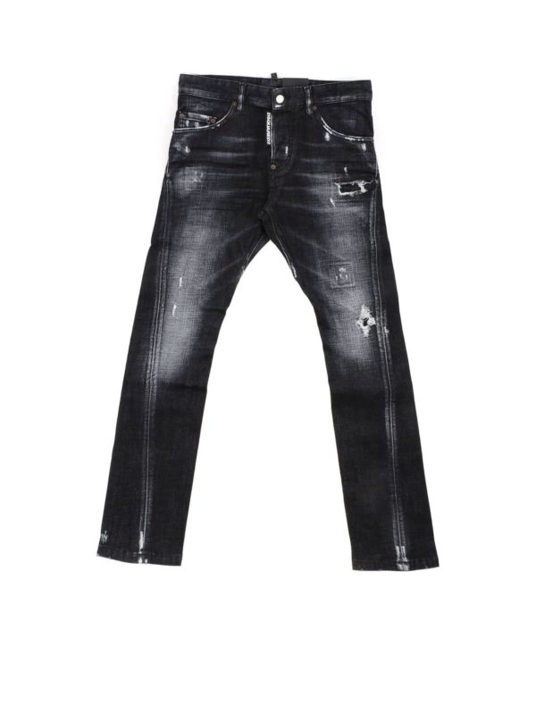 DSQUARED2: Jeans - Vaqueros Rectos - Negro