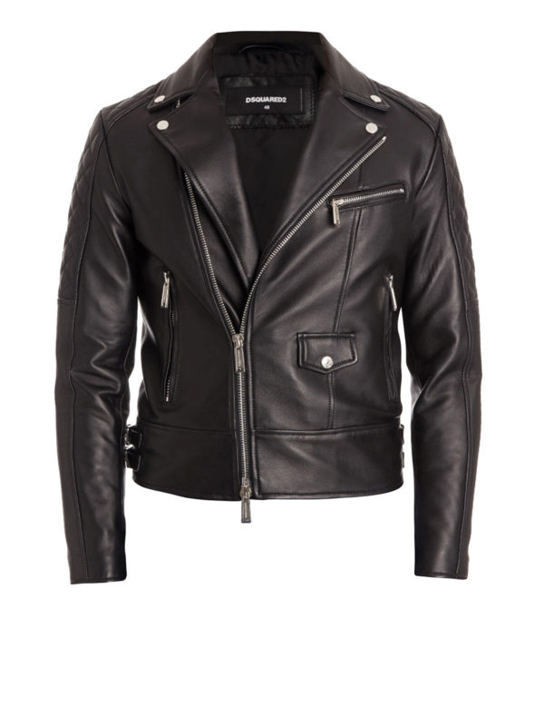 DSQUARED2: Chaquetas de cuero - Chaqueta De Cuero - Negro