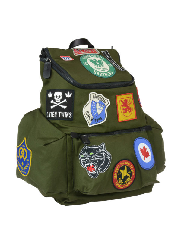DSQUARED2: backpacks online - Hiro multi patches fabric backpack