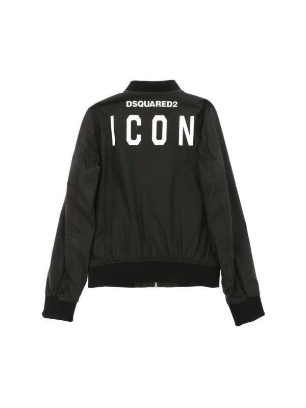 DSQUARED2: casual jackets online - Black bomber jacket with logo