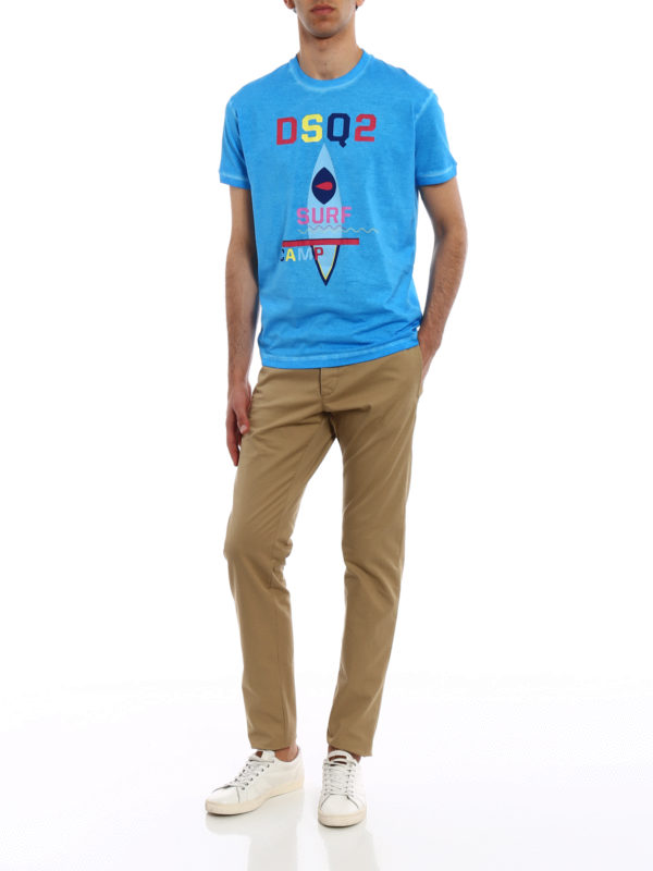 DSQUARED2: casual trousers online - Beige cotton denim chino trousers