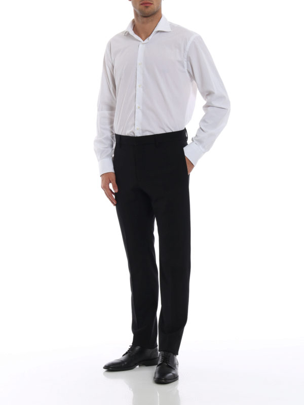 DSQUARED2: casual trousers online - Black twill wool chino trousers