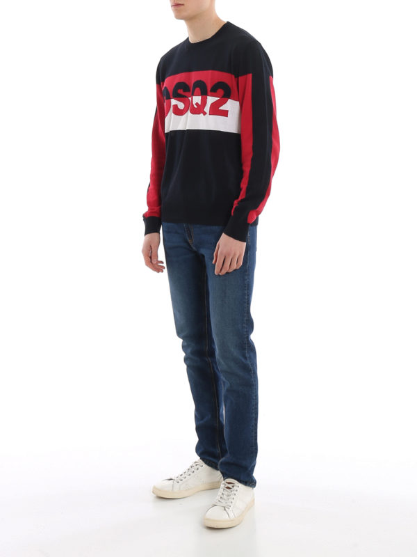 DSQUARED2: クルーネック online - クルーネック - ダークブルー
