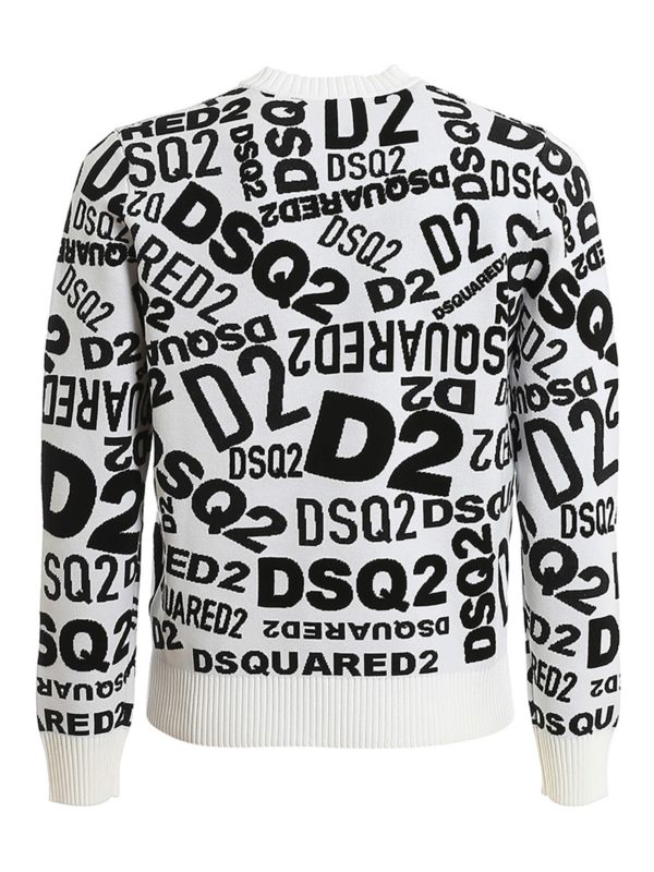 DSQUARED2: crew necks online - Multi logo jumper