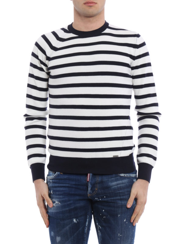 DSQUARED2: Pull col rond online - Pull Col Rond Blanc Pour Homme
