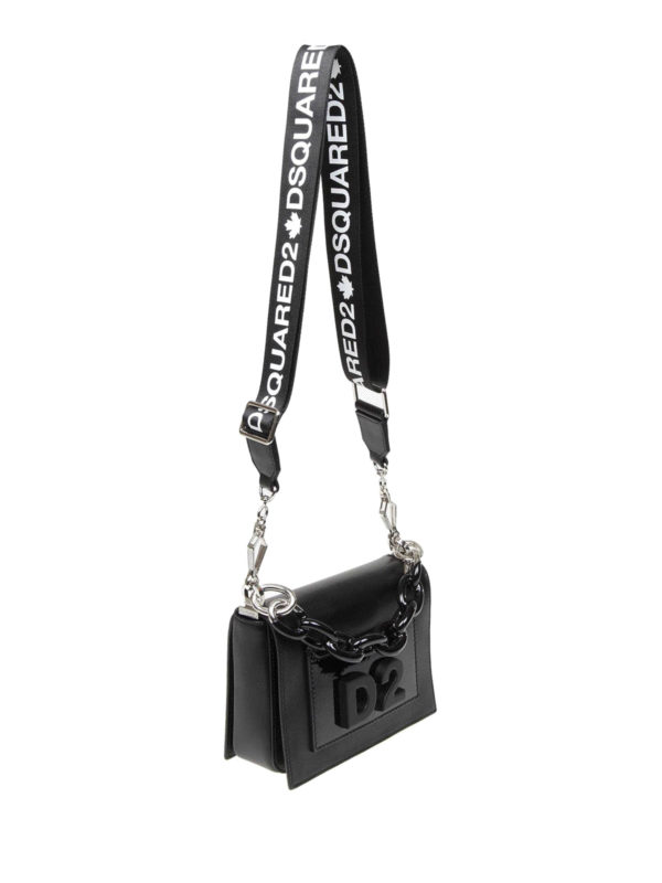 DSQUARED2: cross body bags online - D2 black leather small bag