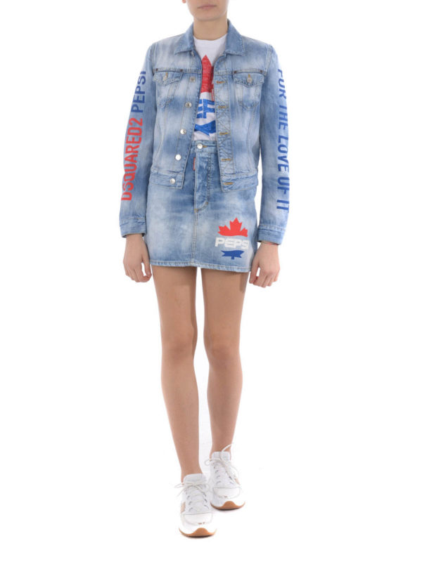 DSQUARED2: denim jacket online - Pepsi cotton denim jacket