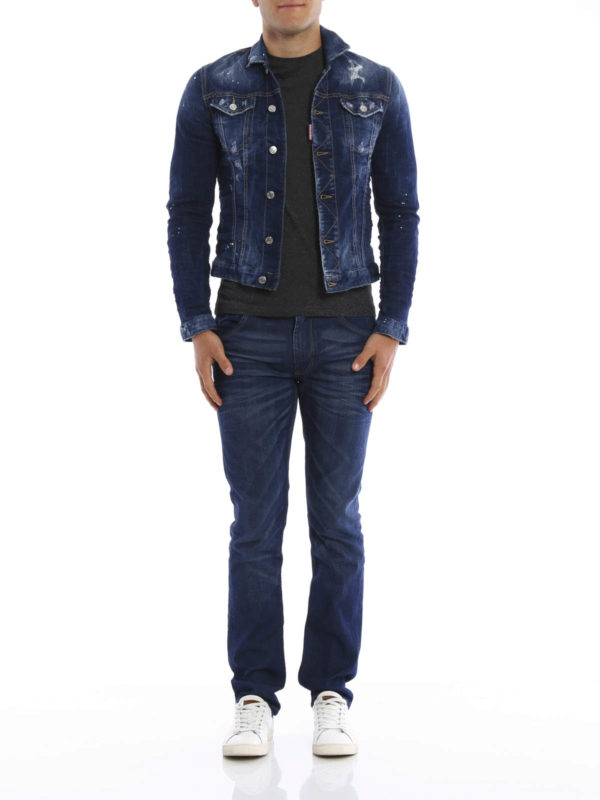 DSQUARED2: Jeansjacken online - Vintage denim jacket