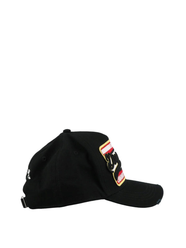 DSQUARED2: hats & caps online - Canadian Brothers black baseball cap