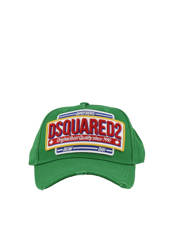 DSQUARED2: hats & caps online - Dean & Dan Brothers green baseball cap