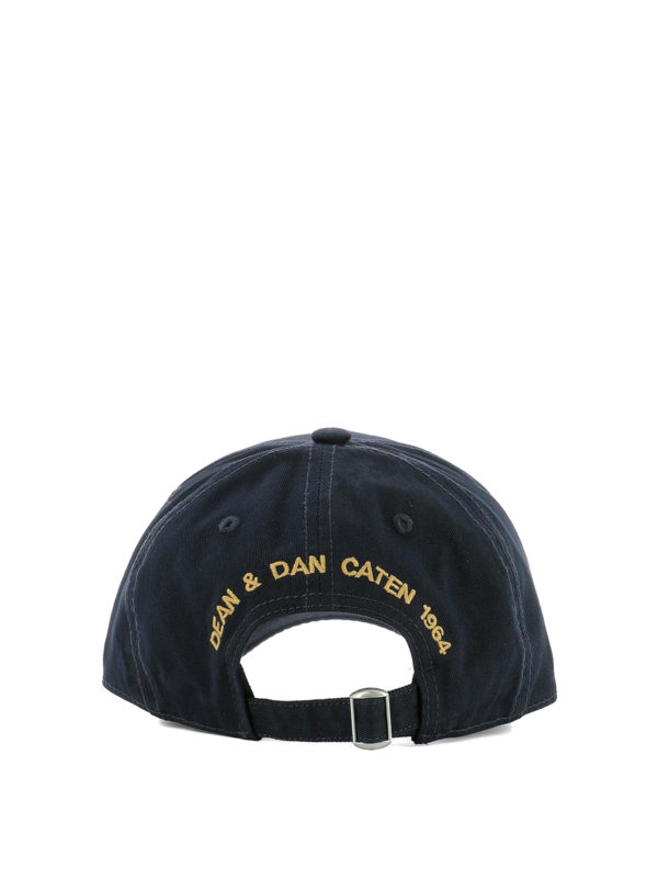 DSQUARED2: hats & caps online - DSQ2 blue cotton baseball cap