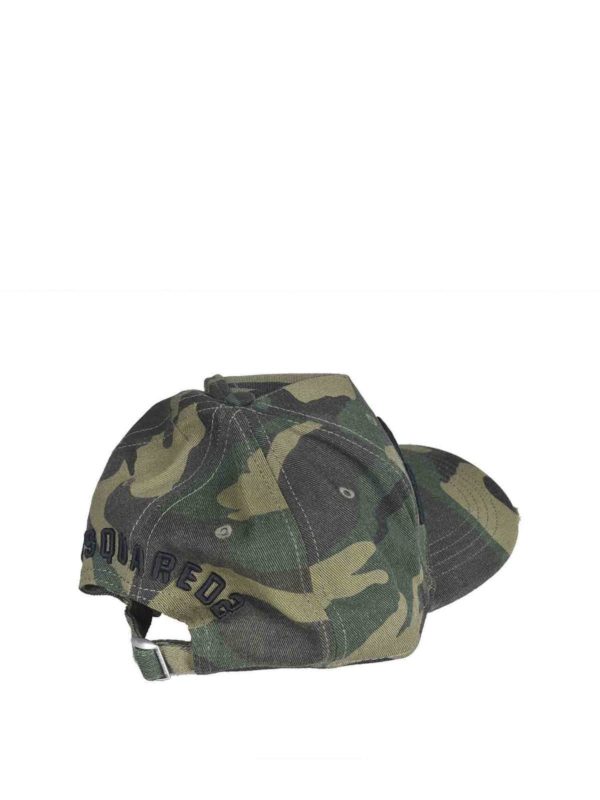 DSQUARED2: hats & caps online - Green camouflage Icon hat