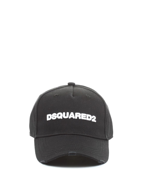 DSQUARED2: hats & caps online - Logo embroidery black baseball cap
