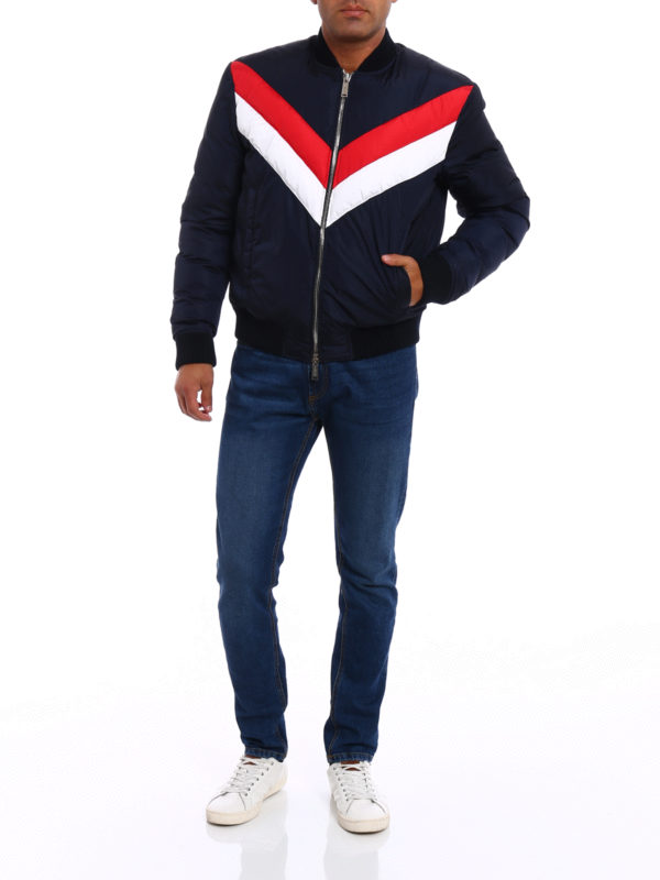 DSQUARED2: padded jackets online - Arrow pattern bomber jackets