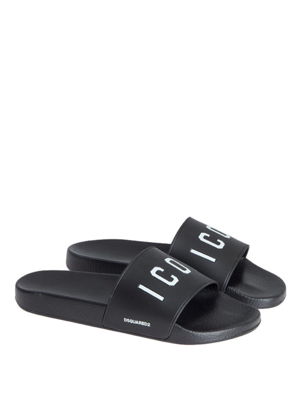 DSQUARED2: sandals online - Icon rubber sliders