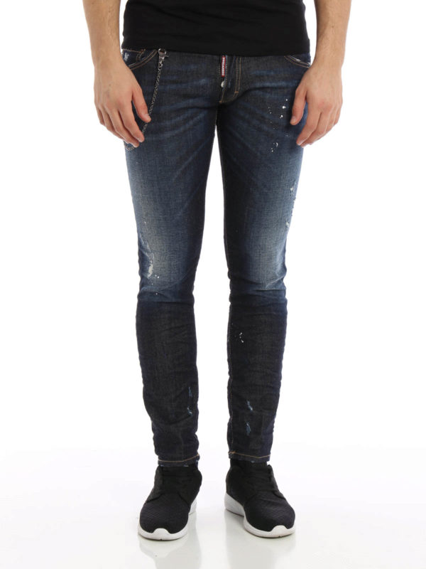 DSQUARED2: skinny jeans online - Clement stone washed jeans