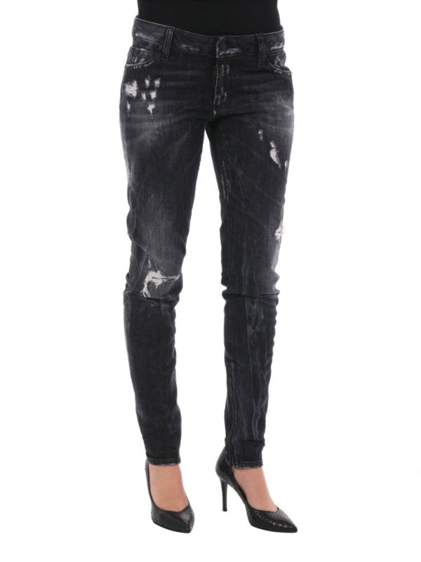 DSQUARED2: jeans skinny online - Jeans skinny strappati
