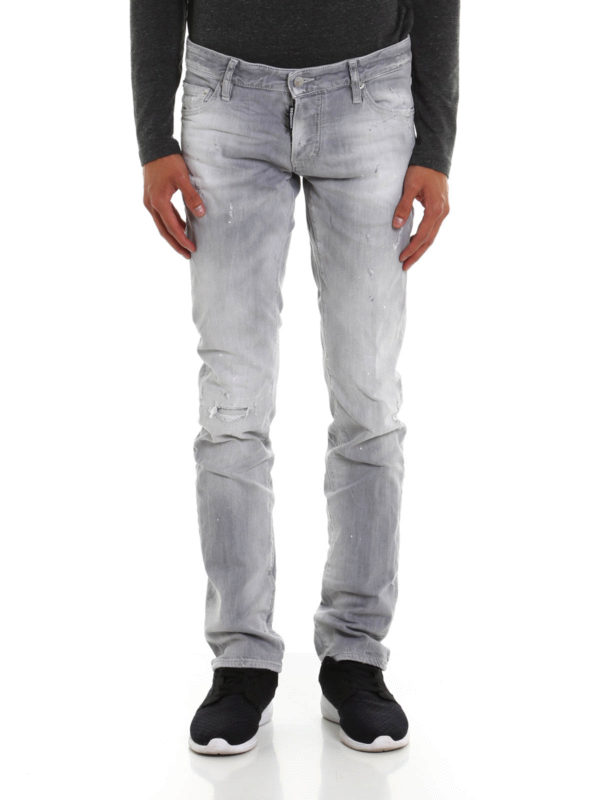 DSQUARED2: jeans skinny online - Jeans sdruciti slim