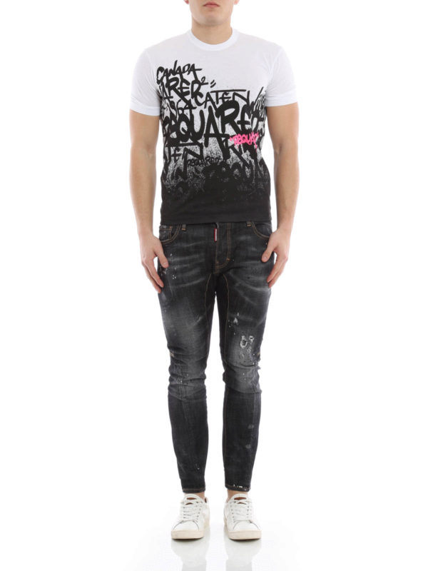 DSQUARED2: skinny jeans online - Tidy Biker distressed jeans