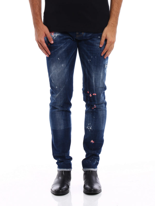 DSQUARED2: straight leg jeans online - Cool Guy embroidered jeans