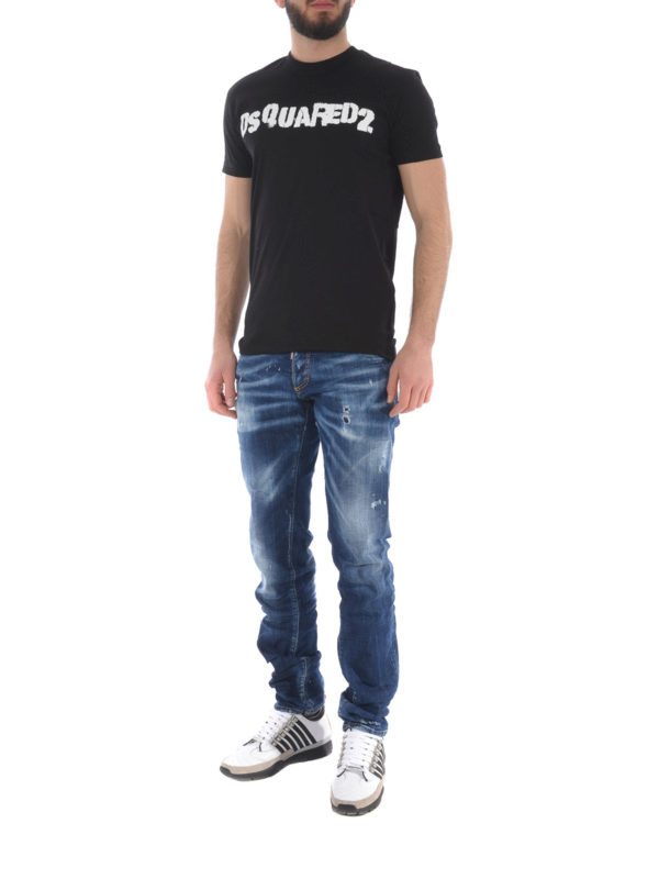 DSQUARED2: straight leg jeans online - Slim jeans with rear logo patch