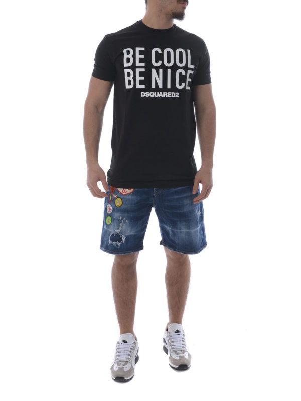 DSQUARED2: t-shirts online - Be Cool Be Nice cotton Tee