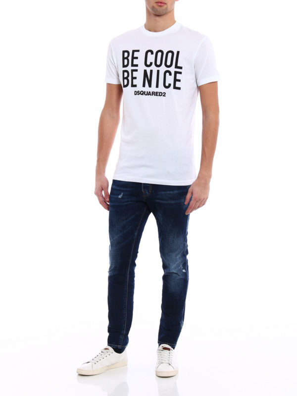 DSQUARED2: t-shirts online - Be Cool Be Nice print T-shirt