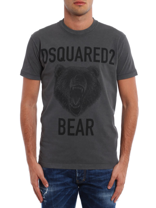 DSQUARED2: t-shirts online - Bear print cotton T-shirt