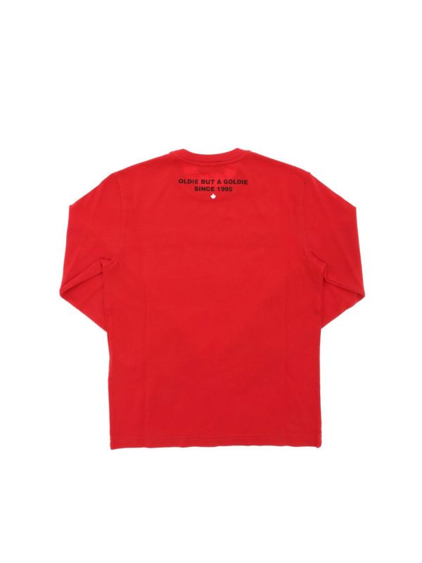 DSQUARED2: t-shirt online - T-shirt rossa con logo nero