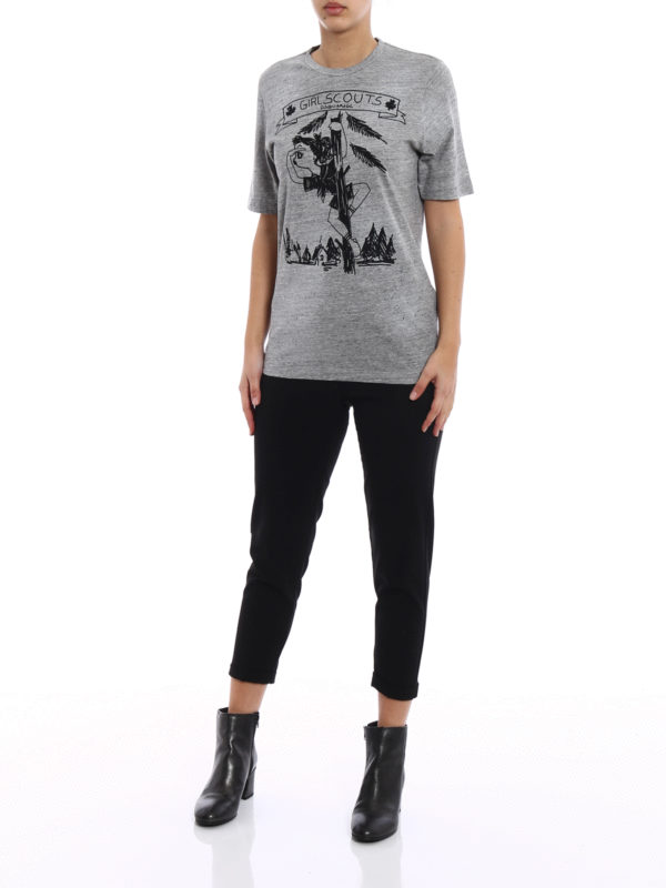 DSQUARED2: t-shirts online - Girl Scouts grey melange T-shirt