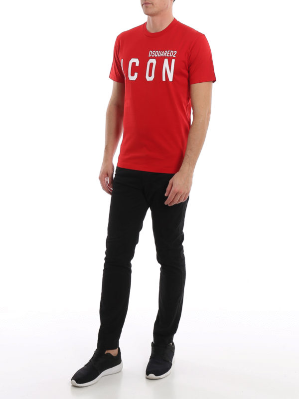DSQUARED2 ICON Tシャツ S レッド DSQUARED2 ICON red cotton T-shirt – To Be Outlet
