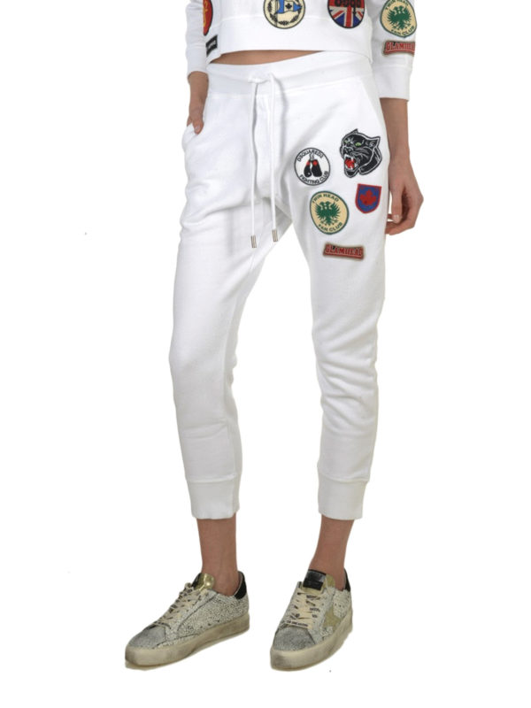 DSQUARED2: tracksuit bottoms online - Patch detail tracksuit bottoms