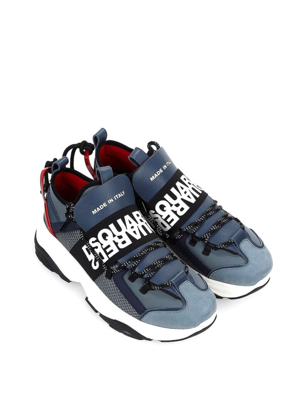 DSQUARED2: trainers online - Bumpy logo band sneakers