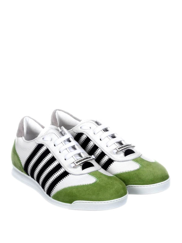 DSQUARED2: sneakers online - New Runner con dettagli verdi