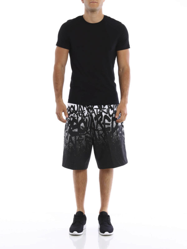 DSQUARED2: Trousers Shorts online - Graffiti print bermuda