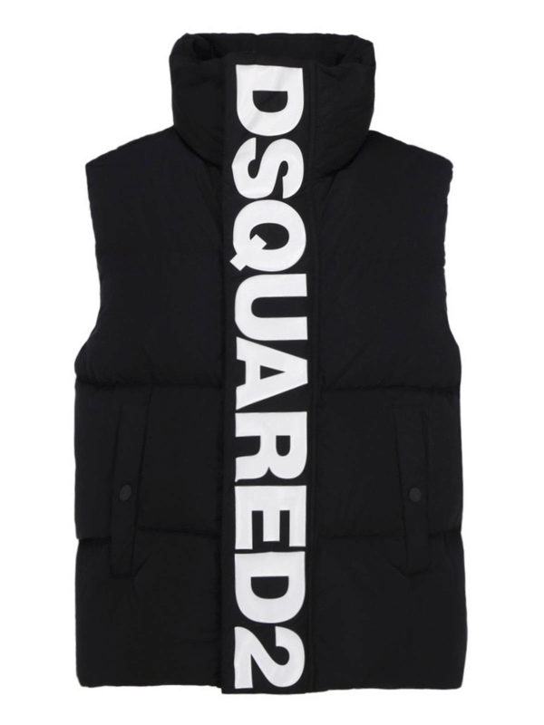 DSQUARED2: padded jackets - Logo padded vest