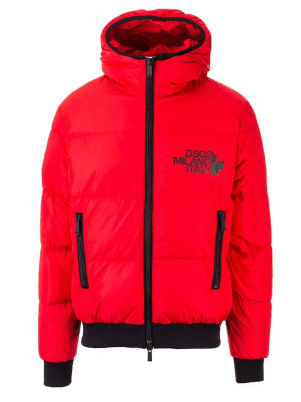 DSQUARED2: Kurze Daunenjacken - Daunenmantel - Rot