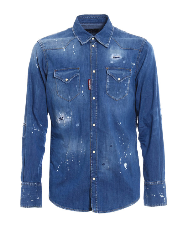 DSQUARED2: Hemden - Hemd - Jeansblau